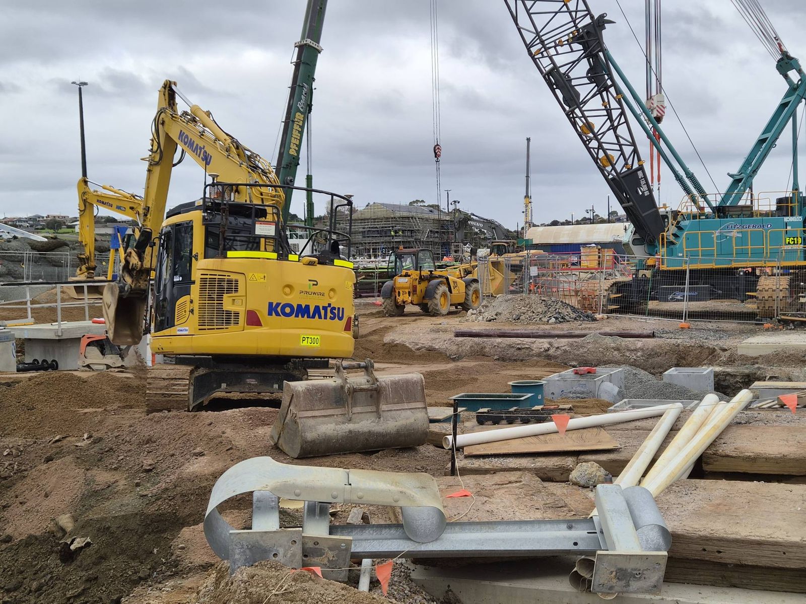 Excavator and crane
