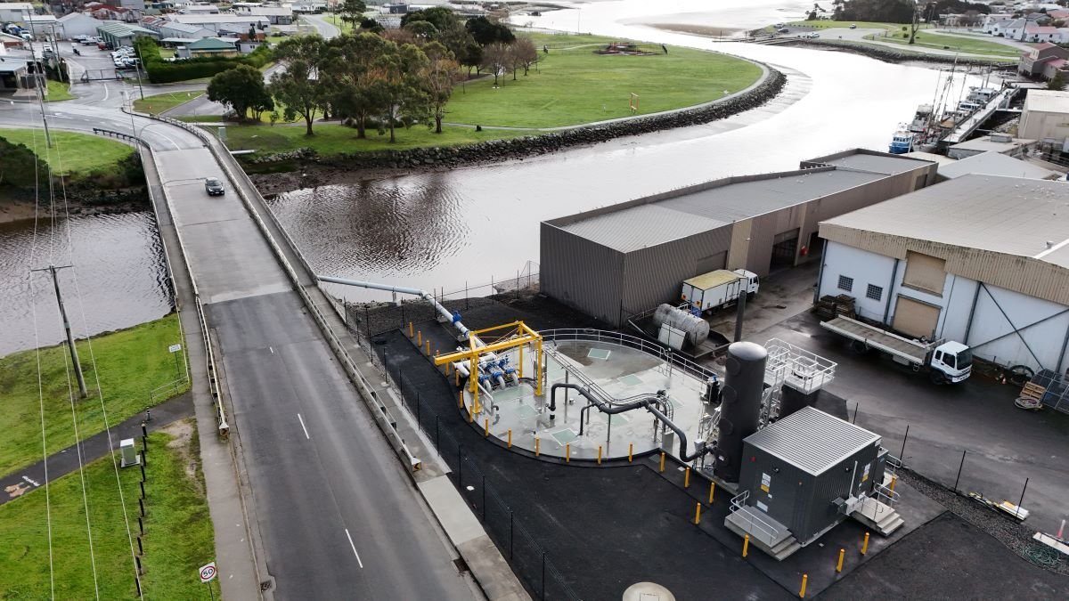 Smithton sewage pump station from above